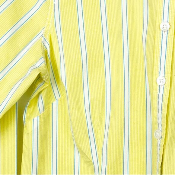 L.L. Bean Striped Shirt Turn Up Cuffs Floral Sz S - Picture 3 of 7